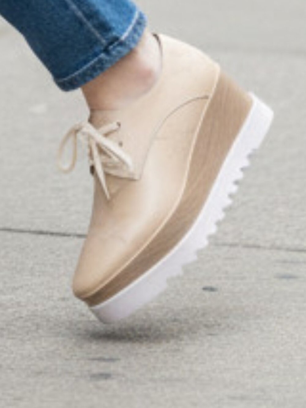 STELLA McCARTNEY Elyse Star Wood Platform Oxford 40/10 - $970